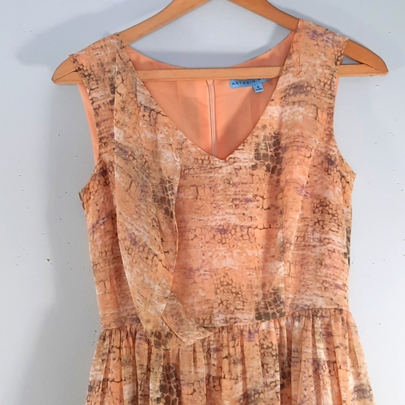 ANTONIO MELANI  Orange/Green/Purple Print Dress SZ 0 - Picture 2 of 10